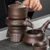 Lila Sand Faulpelz Halbautomatisches Kung-Fu-Tee-Set Zeremonienwerkzeug