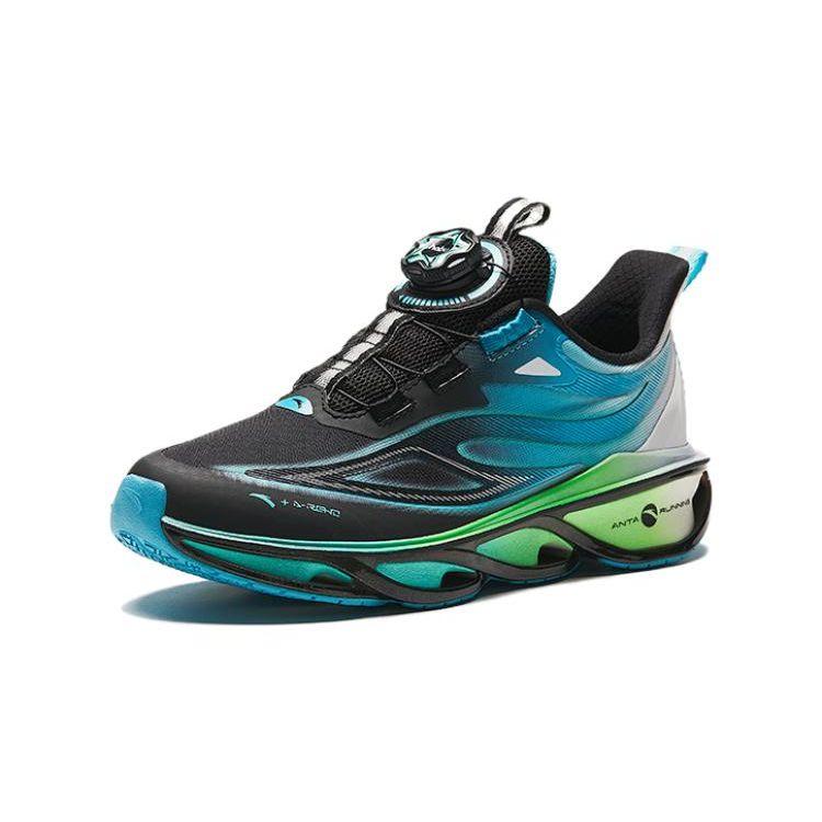 Anta Comfortable Shock Absorbing Durable Low Top Kids Running Shoes Kids Running Shoes Black Blue Green 312415510-4