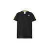 Camiseta de Treino Esportivo de Secagem Rápida com Estampa Listrada Manga Curta Masculina Tops Preto GM6002