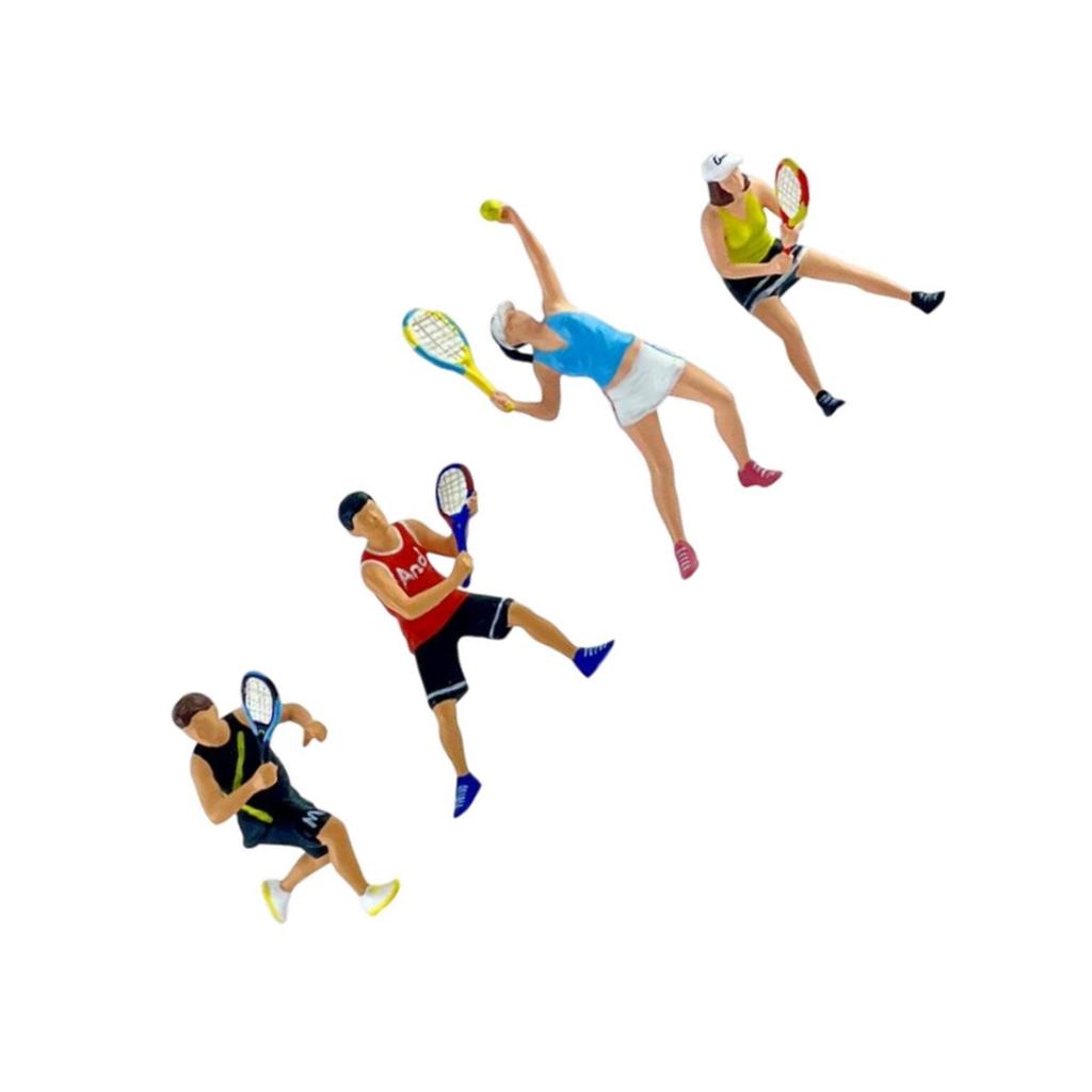 1:64er Maßstab Handbemalte Miniaturfigur Realistische Miniaturmenschen Tennisspieler Figur Modell für Fotografie, Sammler