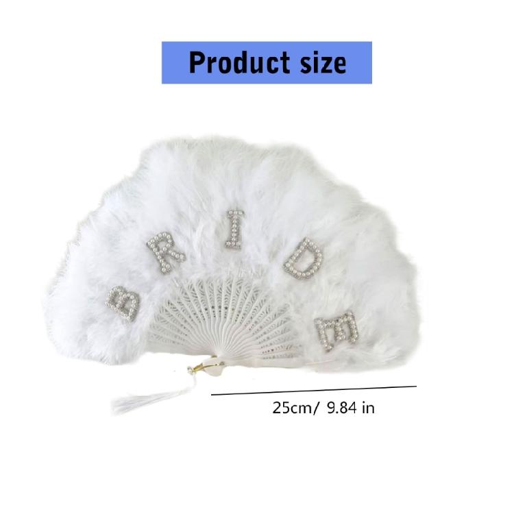 Feathered Folding Fan Feathered Hand Fan Dance Fan Bridesmaid Fan Foldable Hand Fan for Women Wedding Party Photography