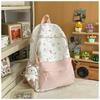 Korean version ins cute cartoon cat backpack female large capacity cute graffiti student schoolbag sweet versatile backpack