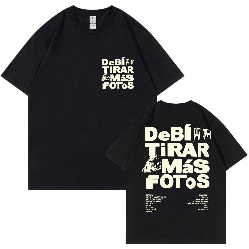 

Футболка с изображением рэпера Bad Bunny Debi Tirar Mas Fotos DTMF World Tour для мужчин и женщин, модная хип-хоп футболка, оверсайз хлопковые футболки S