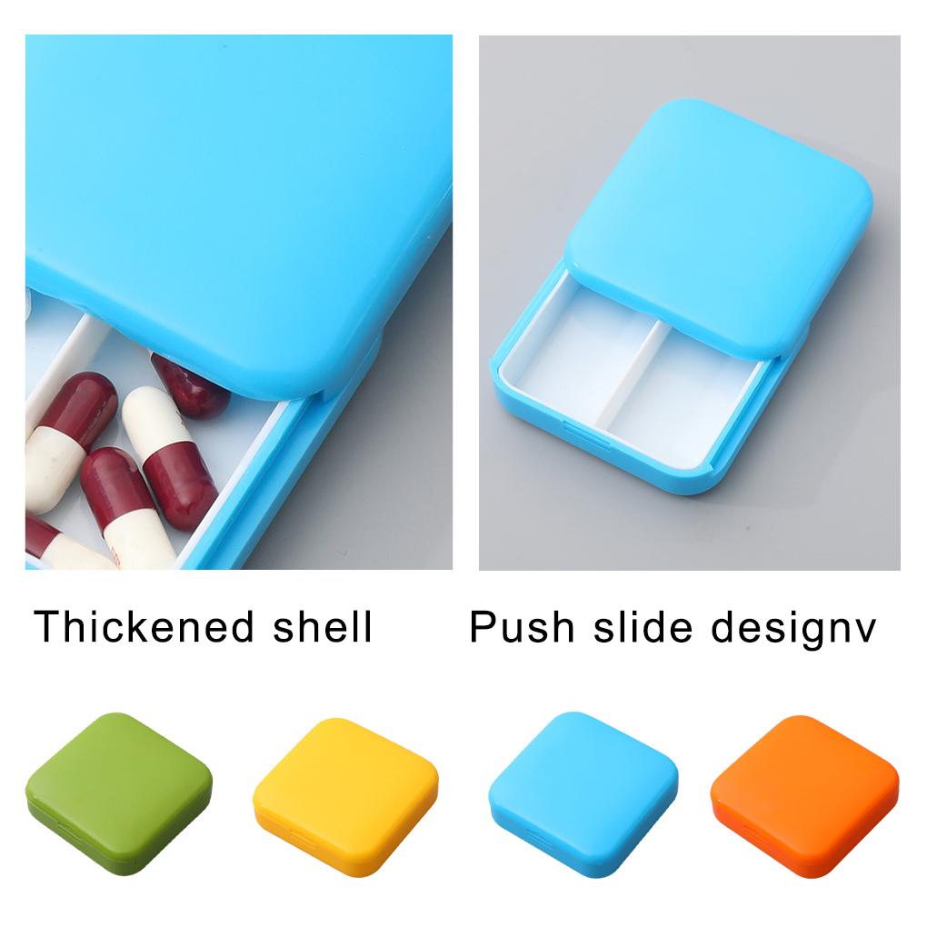 Pill Case 2 Grids Dust Proof Daily Pills Organizer Box Portable Container Dispenser Office Gym Accessories for Handbag