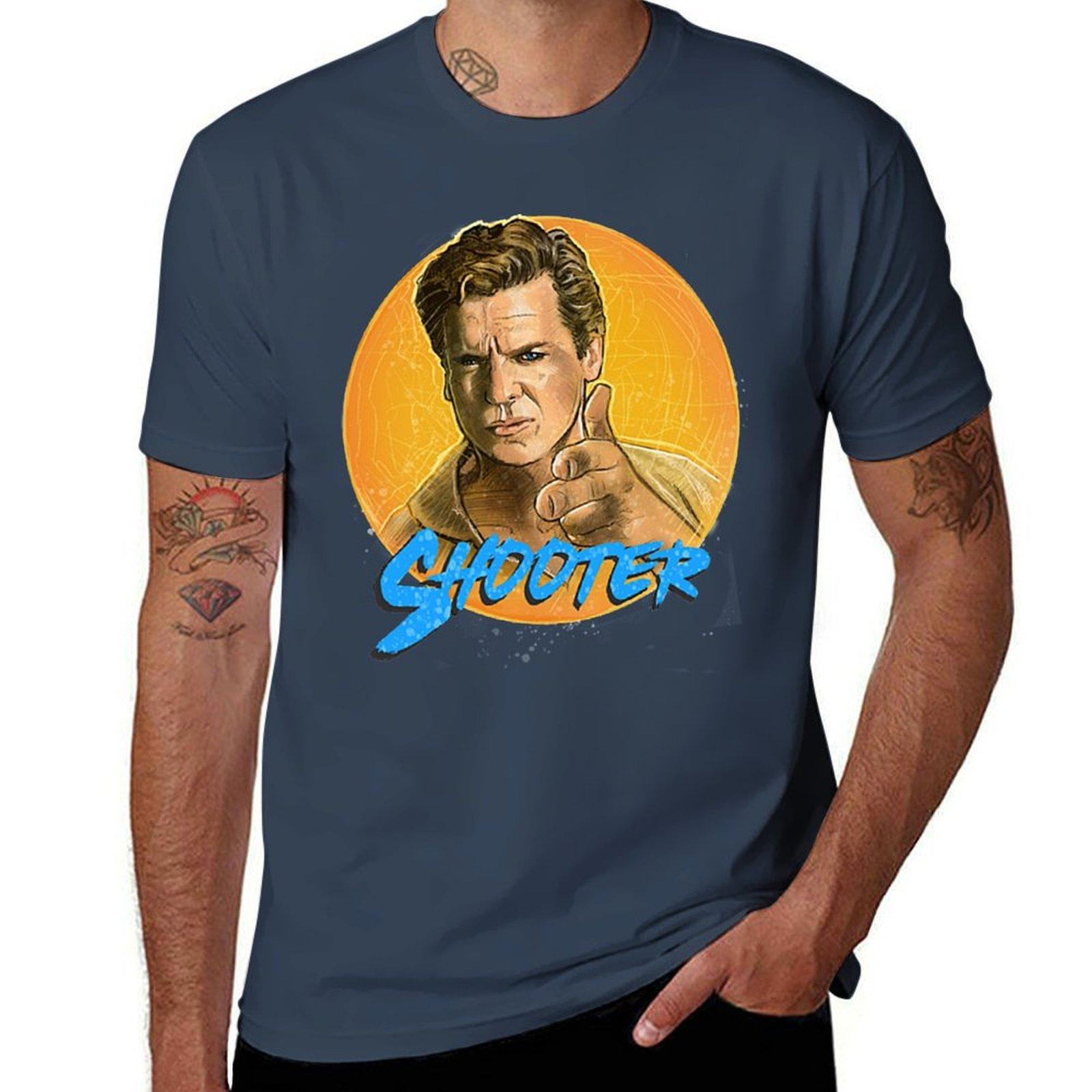 Футболка Shooter McGavin синяя футболки для мужчины хлопковые футболки с принтами футболка мужская повседневная Футболка S