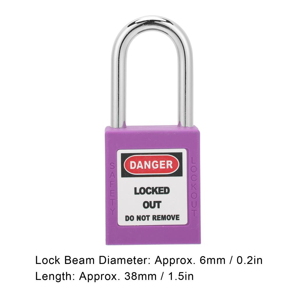 38mm   Padlock Insulating Industrial Plastic Nylon PA Steel for Chemical Electric Power Nuclear Energy(Purple )