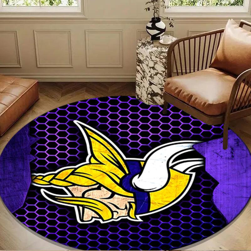 Minnesota Vikings Artwork Round mat, Anti-slip Circle Carpet Chair rug For livingroom,Bedroom, doormat home decor Gift Christmas Gifts