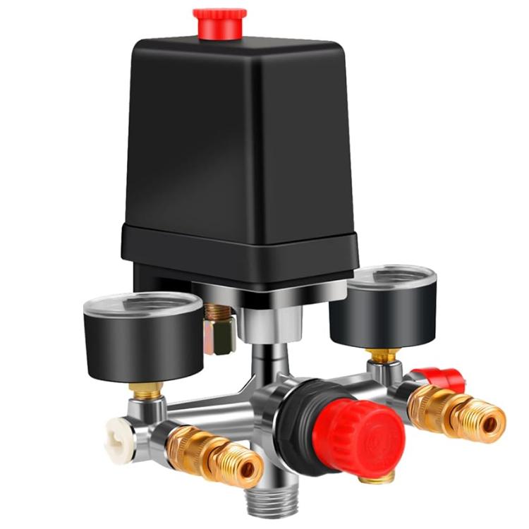 90-120PSI Air Compressor Manifold Switch Manifold Garzatore Air Compressor Pressure Switch Control 220-380 V Aluminium Alloy Bracket Easy D