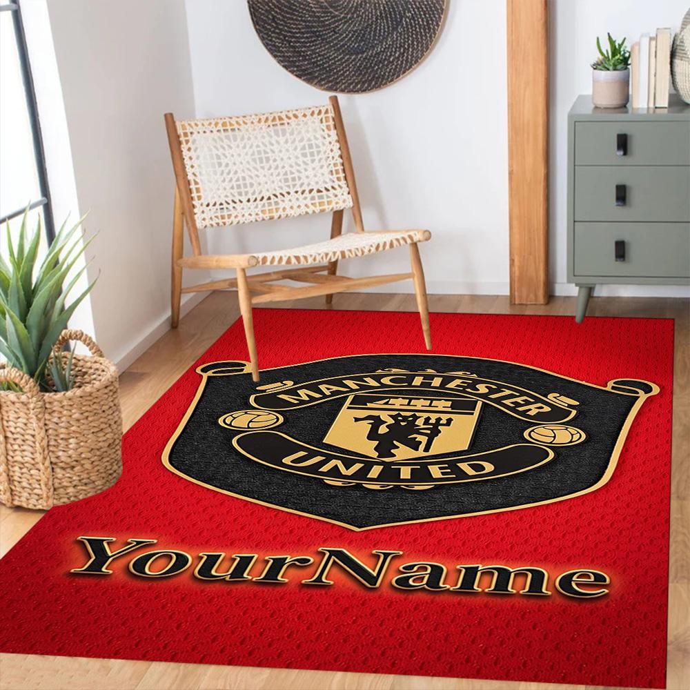 Manchester Customizable Name Floor Rug Office Rug Suitable for Dining Room Study room Hallway Decorate room Antislip Carpet Decorate Offices