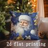 Home Decor Christmas-Themed Blue Floral Pillows Suitable For Sofa Bedroom Car Pillow Cover Cushion Rectangular Back Cushion