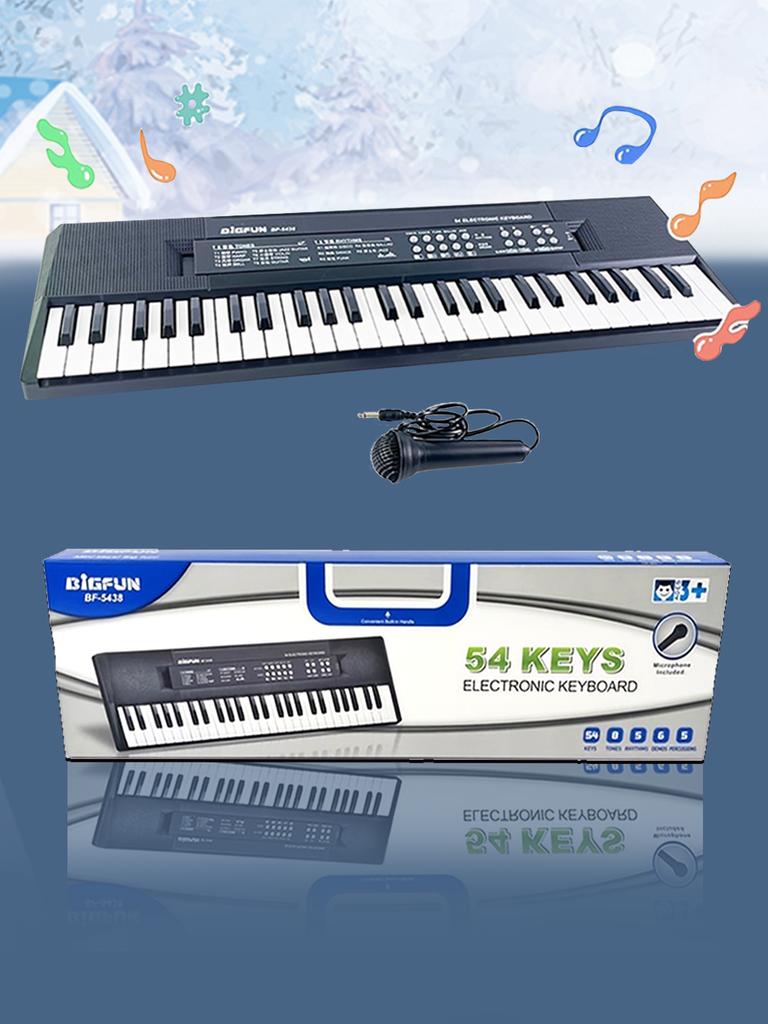 54 Keys Electric Piano Keyboard, With Microphone, Digital Music Teaching & Learning Toys For Kids, Musical Instrument Gifts For
