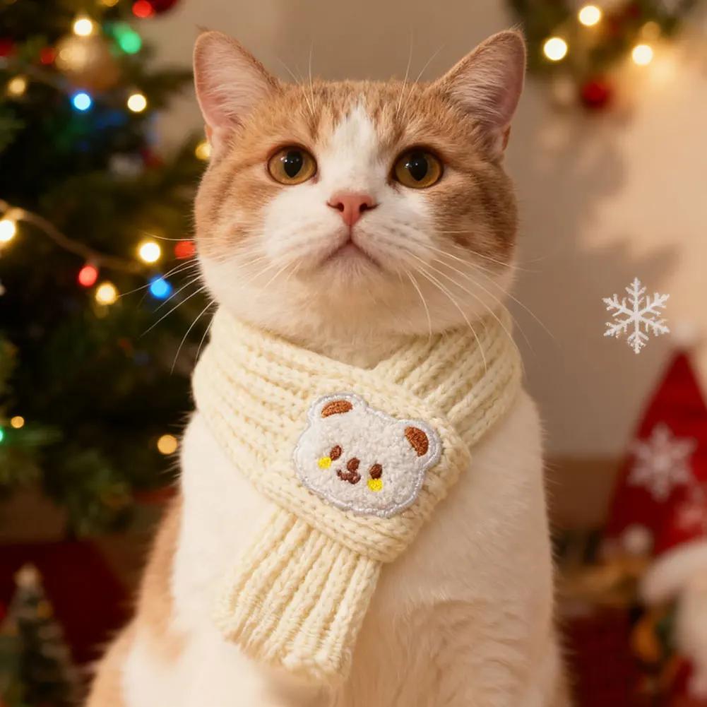 Poodle Yorkshire Scarves Mascotas Products Winter Warm Puppy Dog Cat Scarf Christmas Cute Pet Accessories for Small Medium Dogs