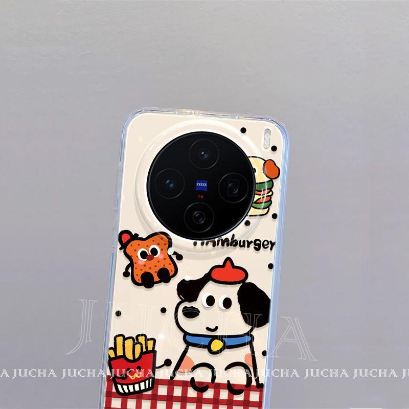 Applicable vivox200 mobile phone case cartoon VIVOx100Pro Internet celebrity female x90 fun burger puppy anti-fingerprint