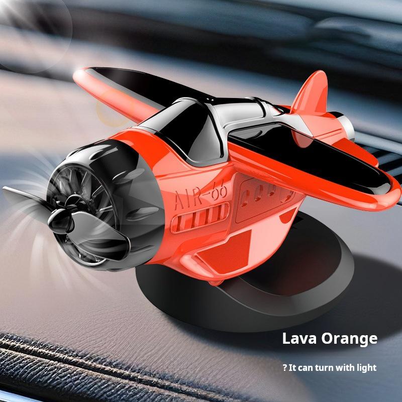 Car Solar Airplane Ornaments 360 Rotary Creative Car Center Console Powered Aircraft Ornaments Car Interior Decor Accessories