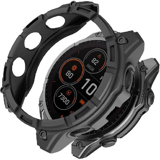 Case Compatible with Garmin Fenix 8 51MM Cover Soft TPU Bumper Rugged Shock Proof Protective Shell for Garmin Fenix 8 51MM Watch Case(Black Green)