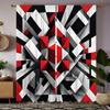 2-piece HD Digital Black and White Series Modern Minimalist Triangular Three-dimensional Geometry Curtains Home Decorating Style