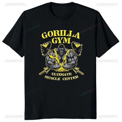 Streetwear Γορίλας Γυμναστήριο Τυπωμένο Μπλουζάκι Τοπ Καλοκαιρινή Τάση Harajuku Κοντομάνικο Unisex Μπλουζάκι Γραφικό Oversized T-shirt