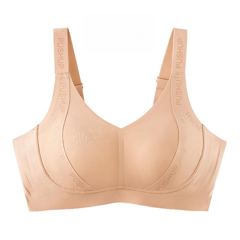 

Бесшовный бюстгальтер для женщин с ушками кролика, тонкое нижнее белье, без косточек, ретракция груди, против обвисания, удобный бюстгальтер, бюстгальтер пуш-ап 2XL хаки