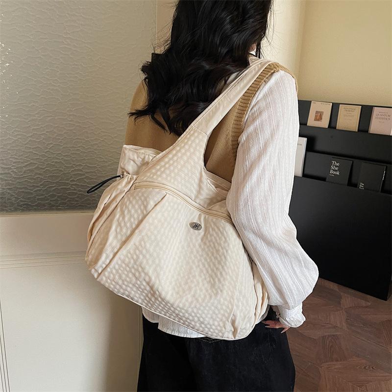 Fashiable Texture Simple Shoulder Bags Lightweight Large Capacity Simple Plaid Storage Bags New Crossbody Handle Bag