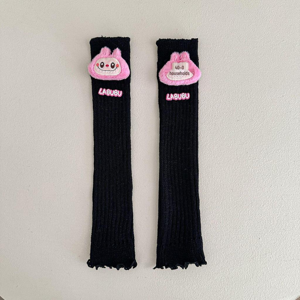 Autumn & Winter Cartoon Knit Leg Warmers: Cute Mid-Calf Ruffle Socks for Kids