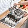 Retractable Sink Dishwasher Rack: Vegetable Washing & Drain Basket Shelf