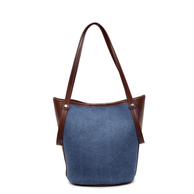 Джинсовая сумка-тоут Женская модная сумка через плечо Повседневная структурированная сумка коричневый