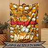 Manta Personalizada com Nome e Estampa do Garfield, Decoração de Casa, Quarto, Sofá, Acampamento, Divã, Presentes para Aniversário Natal