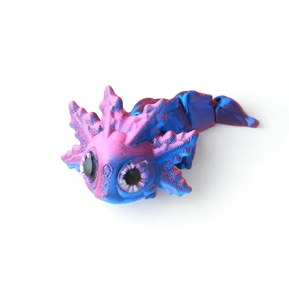 3D Printing Salamander Figures Multi-joint Movable Simulation Eyes for Home Accessories Kids Gift Living Room Decoration