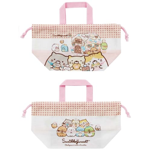 Skater Children's Lunch Box Drawstring Bag Sumikkogurashi Sweets Shop Made in Japan KB7-A