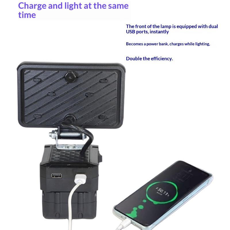 1 Stück 3/4/5/8 Zoll Tragbarer LED-Scheinwerfer Kabellose Handleuchte Kompatibel mit Für 18-V-20-V-Akku Für Außenarbeiten Angeln