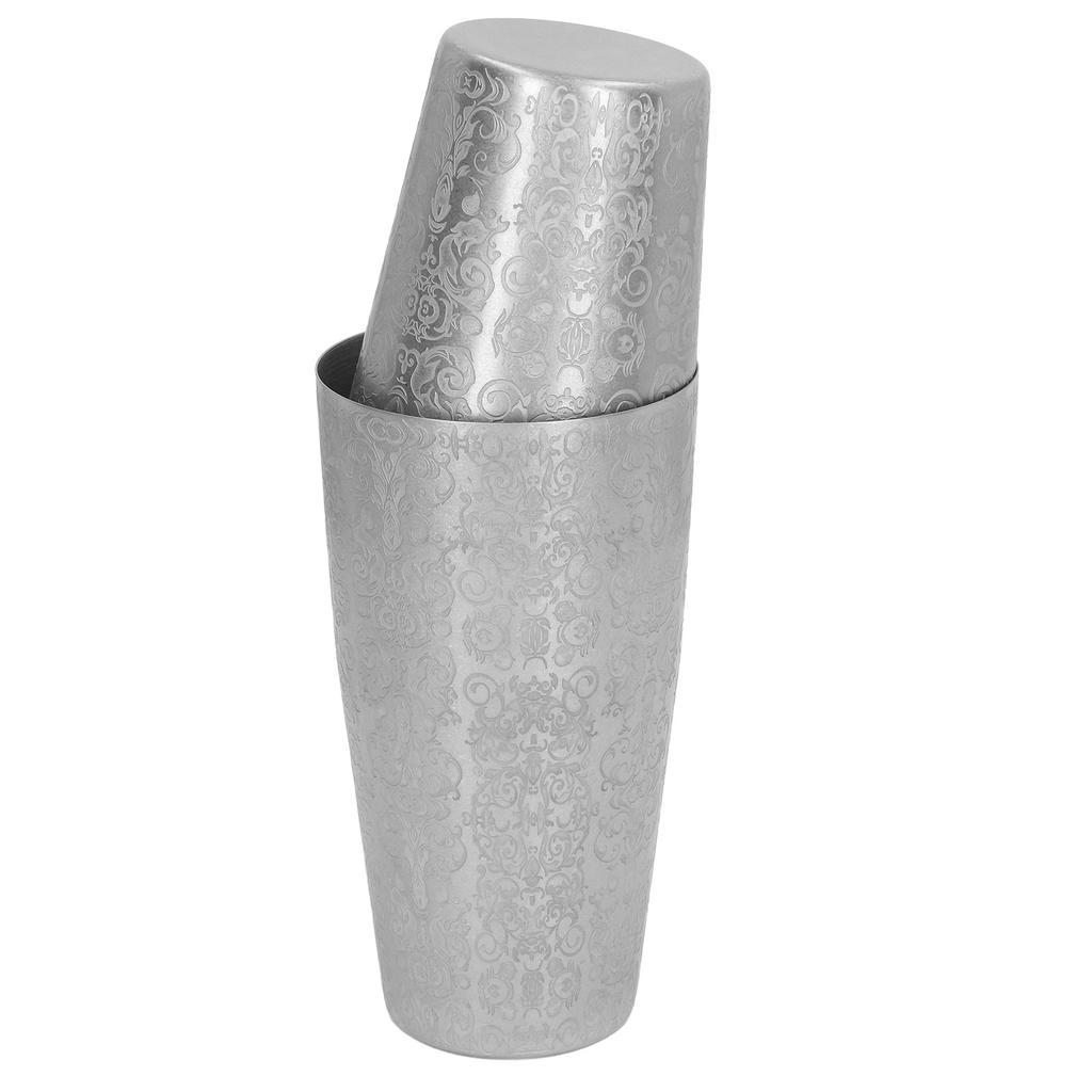 Cocktail Shaker Boston Shaker Set Graviertes Design 304 Edelstahl für Bar Barkeeper