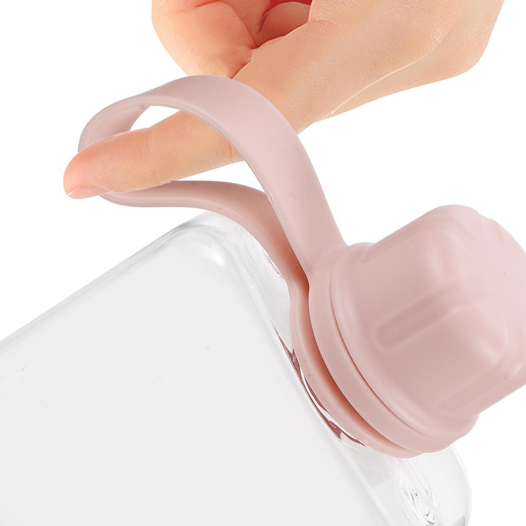 Leakproof Flat Water Bottle 240Ml Travel Flask Portable Mini Pocket Bottle for Gym Camping Outdoor Pink Plastic Flask for Liquor
