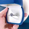 POMOiii Anillo de boda clásico para mujer con piedra de circón cúbica de Color blanco de 10mm anillos de dedo femeninos elegantes de alta calidad