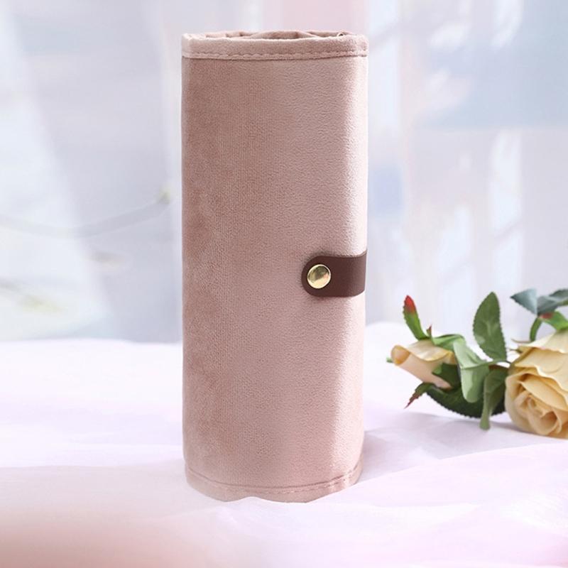 Travel Jewelry Case For Bracelets Earrings And Necklaces Lightweight Foldable Fabric Construction Organizer