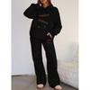 Set Casual Stampato Stile Retrò da Strada Felpa con Cappuccio Larga Pantaloni a Gamba Larga Set Due Pezzi Multifunzionale Adatto a Vari Scenari