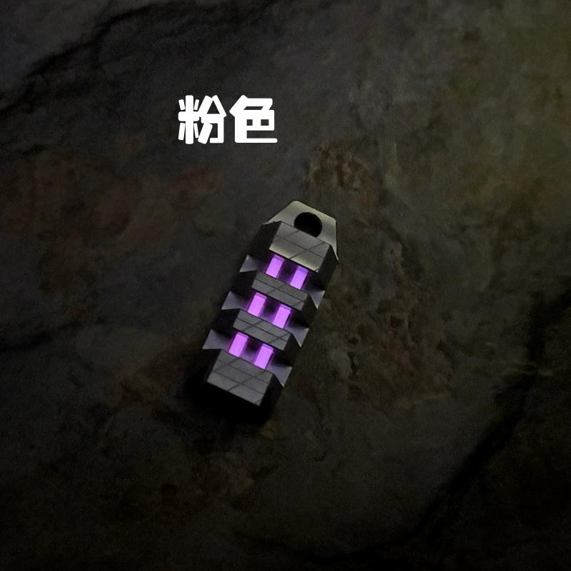 Self-luminous Titanium Alloy Tritium Tube Luminous Velcro Morale Badge Keychain Tritium Gas Pendant Necklace Pendant Car Sticker
