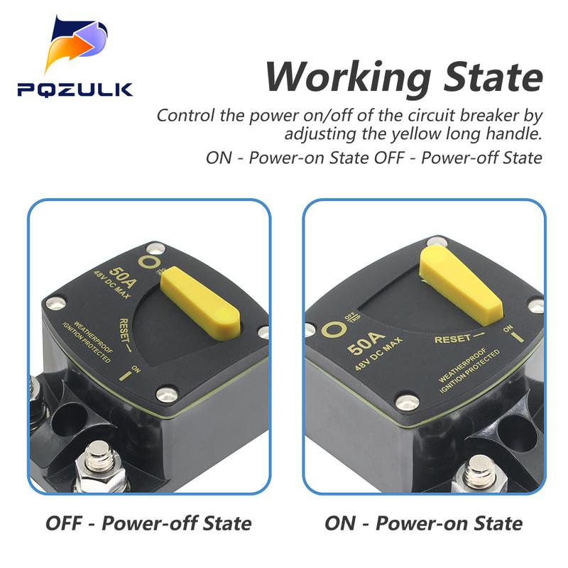 30A 40A 50A 60A 80A 100A 150A 200A 250A 300A Circuit Breaker Car Boat Auto Manual Reset Waterproof 12V-48V