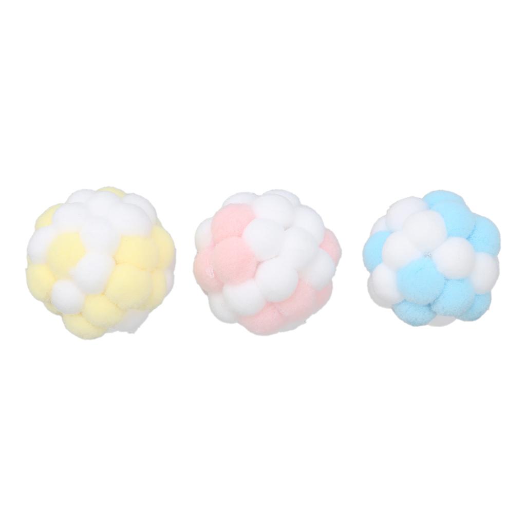 3Pcs Cat Toy HandMade Plush Cat Interactive Bell Ball for Cats Chewing Training