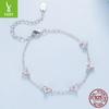 Simple Love S925 Sterling Silver Bracelet Women'S Fashion High-End Heart-Shaped Zircon Bracelet Bracelet Jewelry