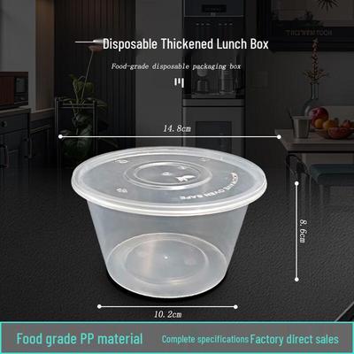 Disposable Round Transparent Food Containers, 1000ml
