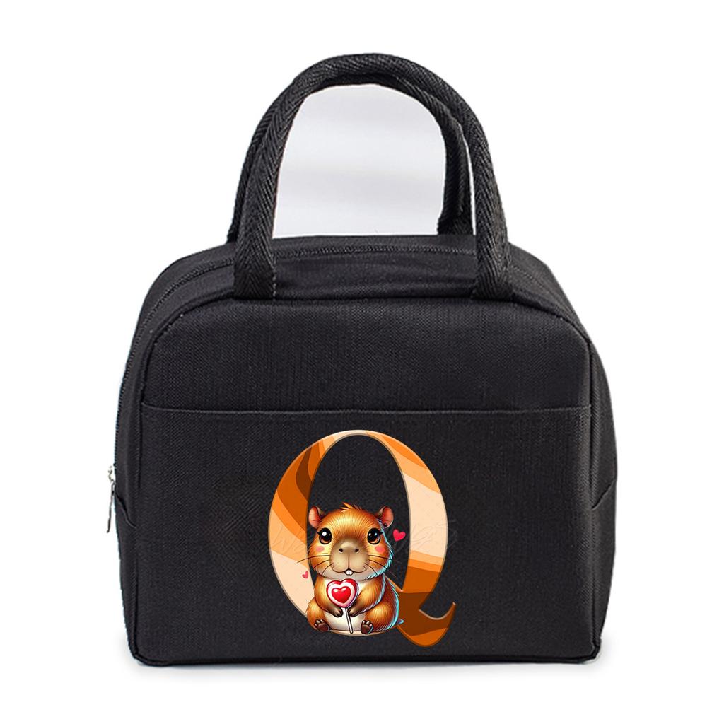 Office worker small portable lunch bag Oxford cloth letter student large portable bento bag