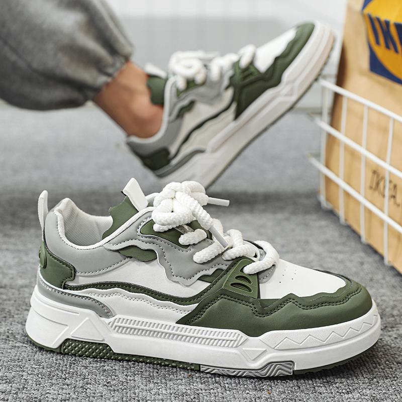 

Flats Spring Board Shoes for Men 2024 New Man Sneakers Mens Tennis Casual Shoes Outdoor Best Selling Work Wear Fashion Anti Slip 39 зелений