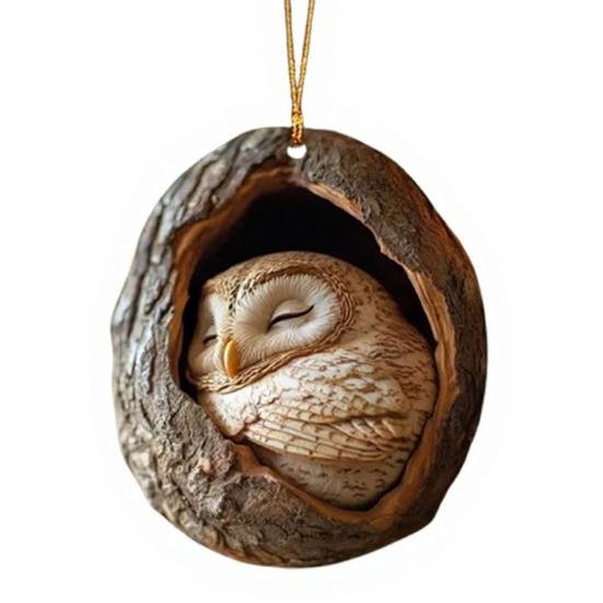 Yousheng Forest Animal Acorn Ornament 2D Acrylic Cozy Forest Christmas Ornament Woodland Creature Hanging Decoration for Xmas Tree Holiday Decor