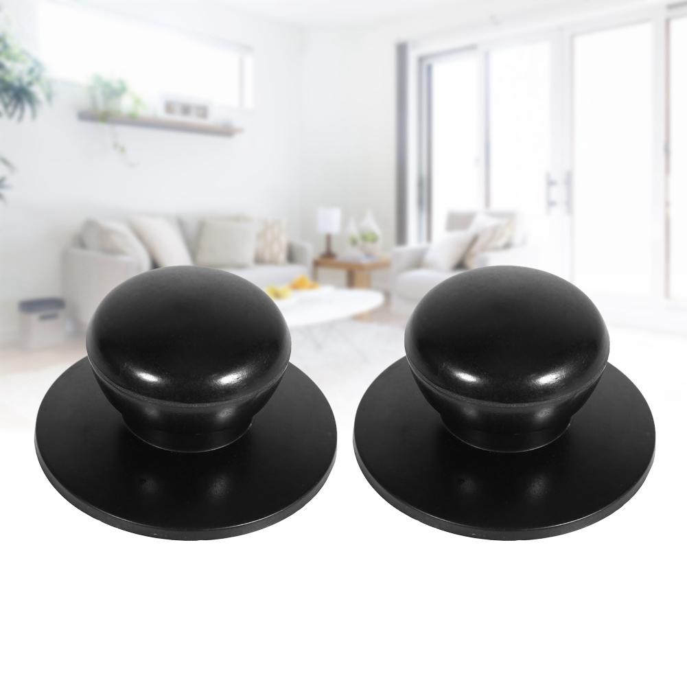 2Pcs Black Kitchen Cookware Saucepan Kettle Lid Replacement Knobs Cover Holding Handles New