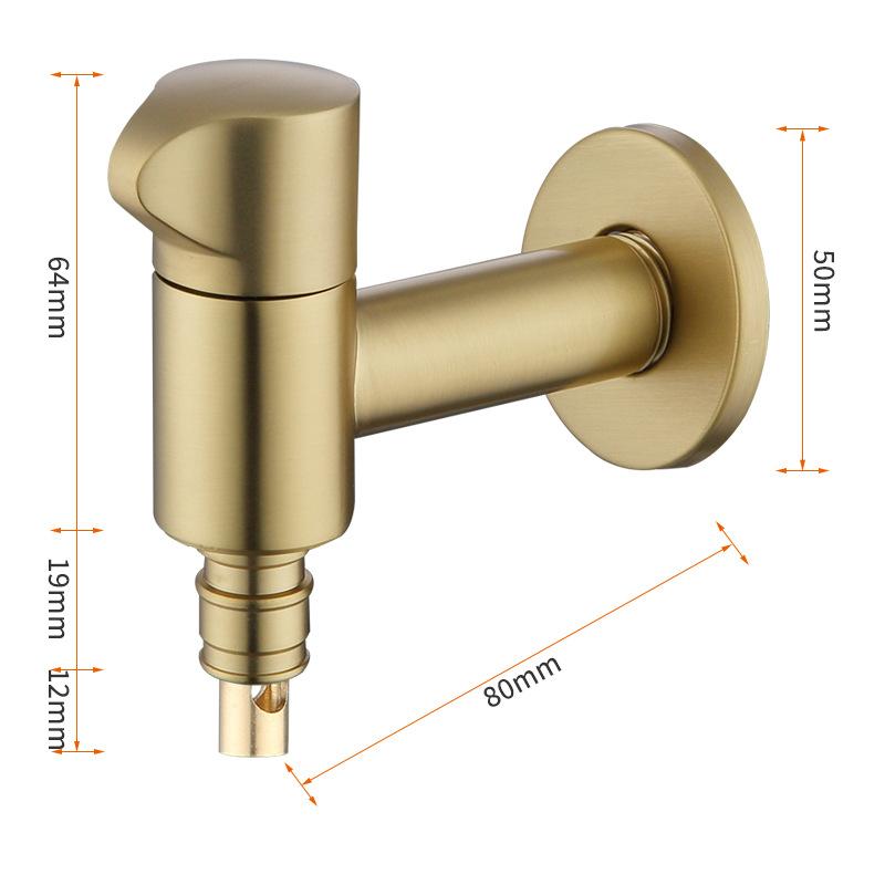 

Black Brass Extended Outdoor Garden Faucet Wall Mounted Bathroom Corner Washing Machine Tap Durable Water Supply Valve