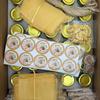 Set di Vasi Esagonali in Vetro per Porzionare Miele, Marmellata e Nidi d'Uccello (45 pz, Piccolo)