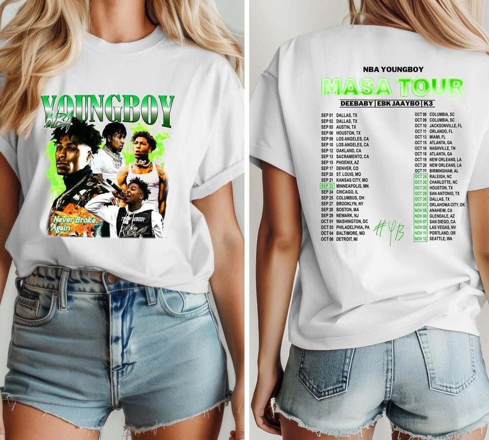 NBA Youngboy masa 2025 tour Graphic Tee, Rap Hip Hop Music Shirt Unisex T-Shirt M