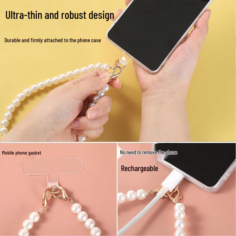 Pearl Beaded Crossbody Phone Strap and Lanyard