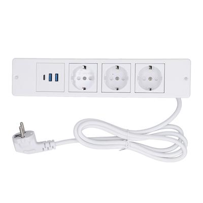 Recessed Power Strip 3xOutlets 2xUSB A 1xUSB C PD20W Ports Table Socket with 1.5M Cord  Standard