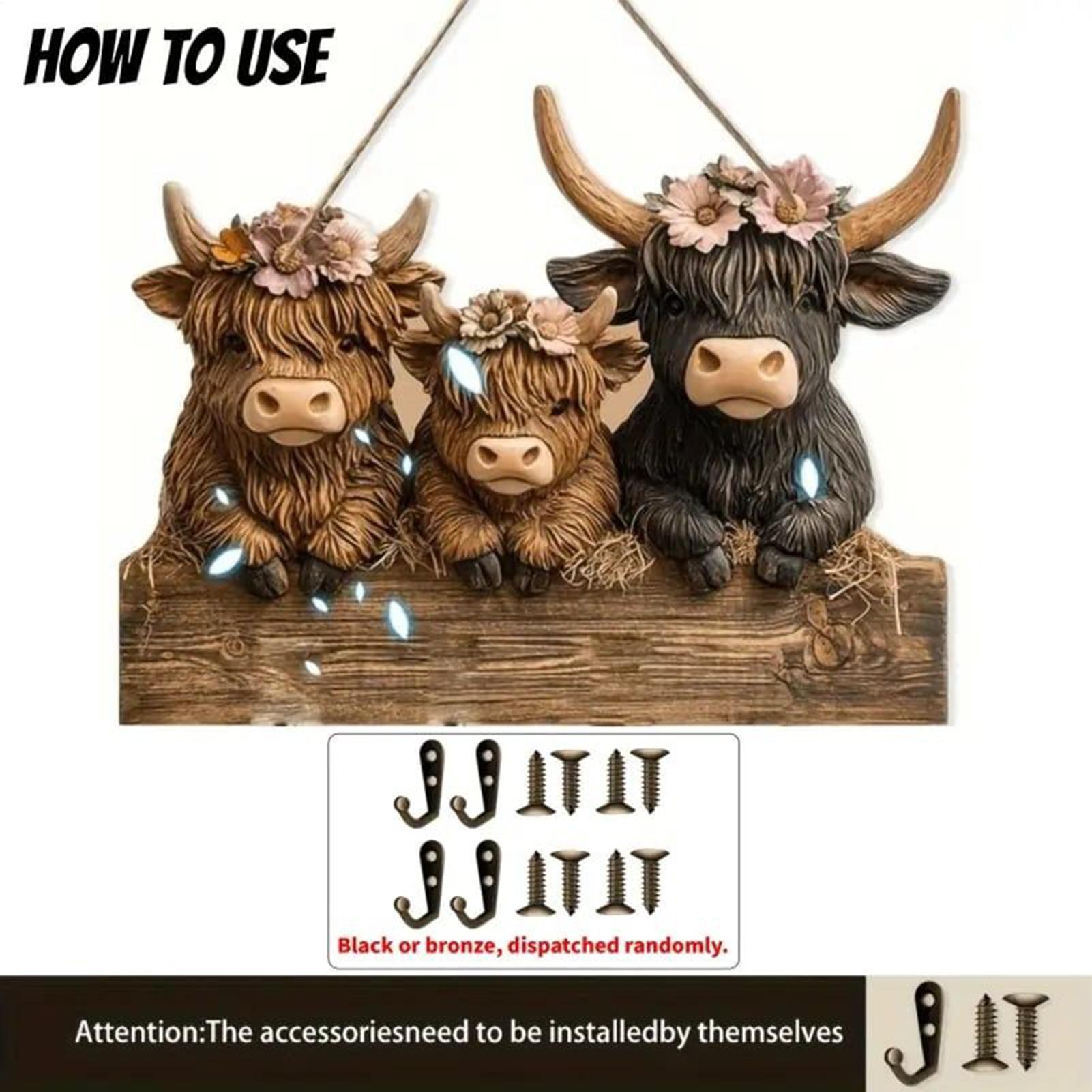 

Key Hanger Cow Design Wooden 4 Hooks Rustic Decorative Key Rack Wall Mount For Hat Coat Bag Backpack Purse Home Entryway Living China Mainland
